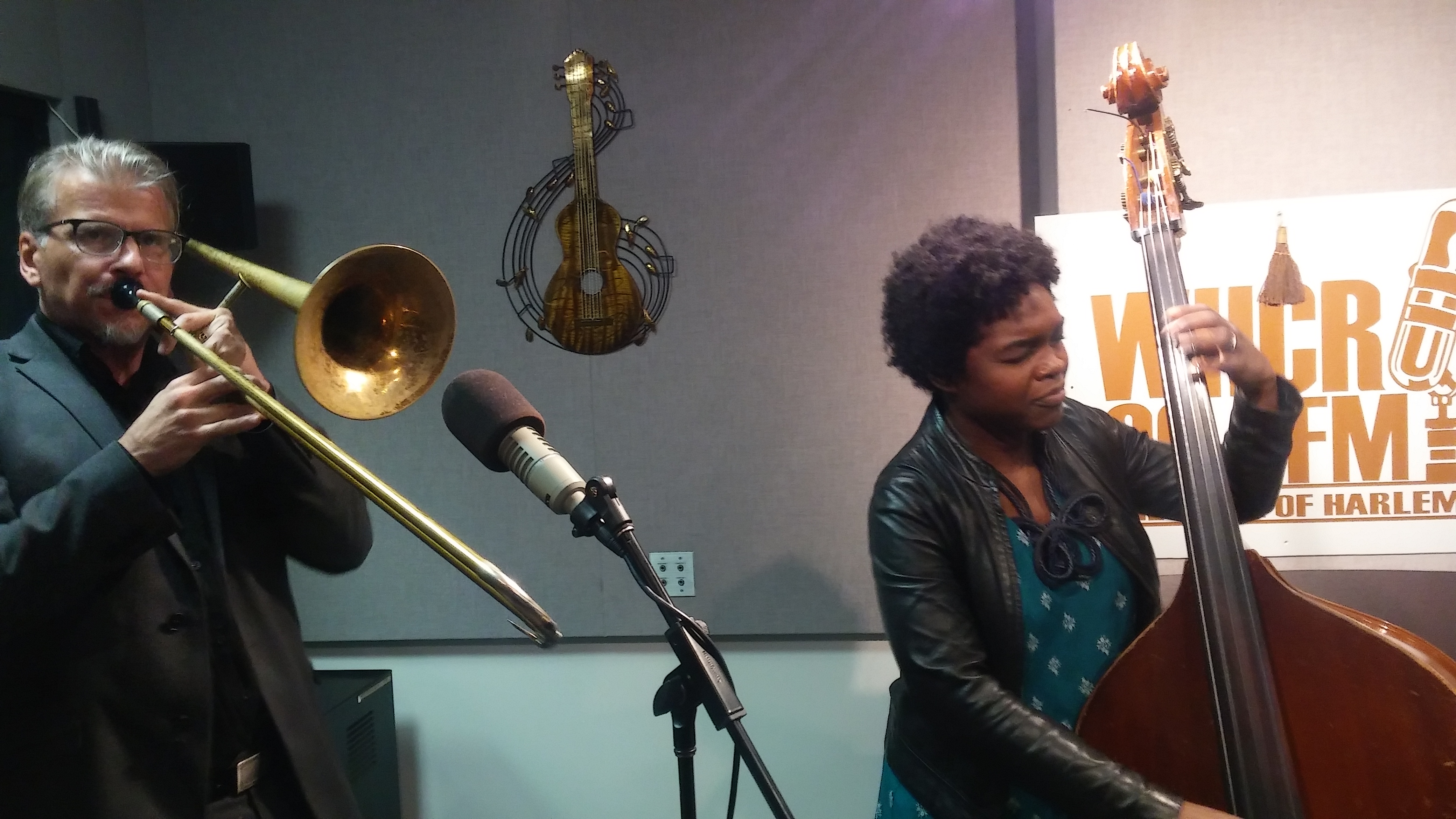 NEA Jazz Masters Breakfast at 90.3FM/NY WHCR - Two people playing musical instruments